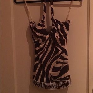 NWT BCBG Zebra Striped Halter